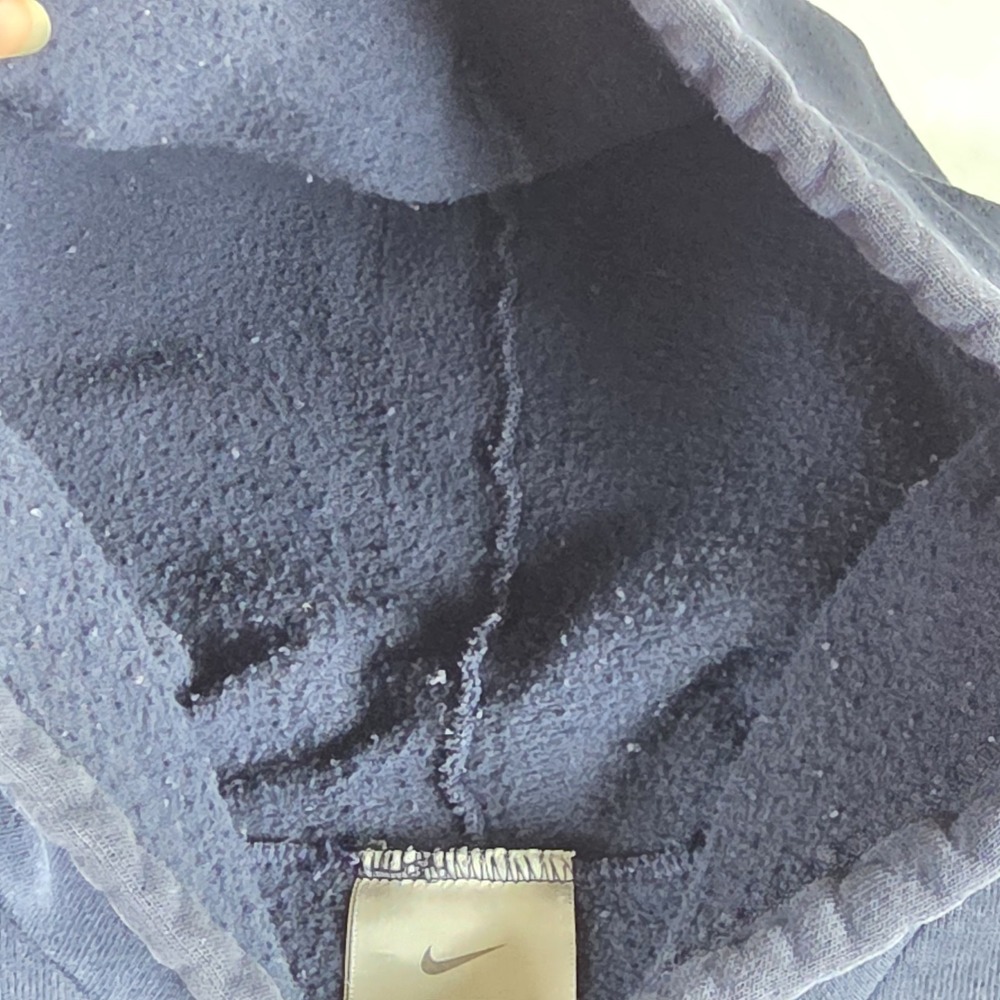 Vintage Nike Hoodie Centered Spell Out Nike Logo Men Sz XL Fleece Pullover Navy‎ - Picture 4 of 7